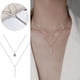 thumbnail image 3 of Collar largo con doble capa y cadena para clavícula, ideal para todas las ocasiones, 3 of 8