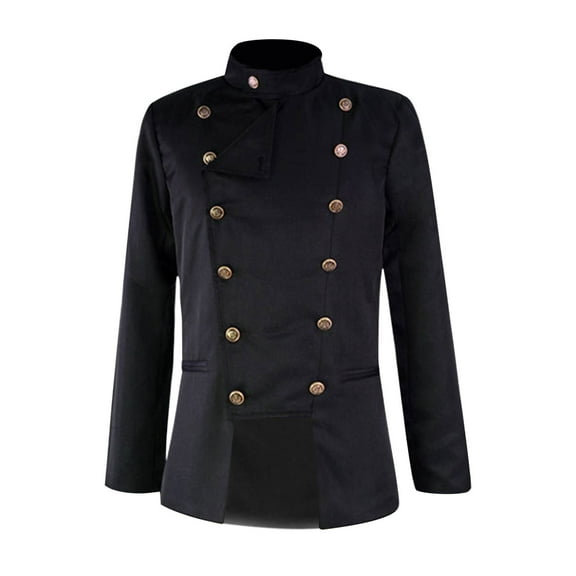Hvyesh Military Jacket for Mens Gothic Victorian Renaissance Tailcoat Steampunk Jacket Frock Coat Costume