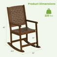 thumbnail image 2 of Gymax Wood Rocking Chair w/ PU Seat & Rubber Wood Frame Indoor/Outdoor Brown, 2 of 5