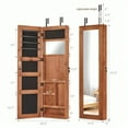 thumbnail image 3 of Holiday LED Jewelry Cabinet – Solid Wood Full-Length Mirror Armoire, Lockable Wall-Mounted Organizer for Christmasc, 3 of 9