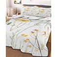 thumbnail image 3 of Quilts Twin Size, Yellow Daisy Floral Soft Comforter Bedding Set for Bed, Spring Rustic Botanical Flowers Lightweight Quilted Bedspread with Pillow Cover(2 Pieces) for All Season, 68x86 Inch, 3 of 6
