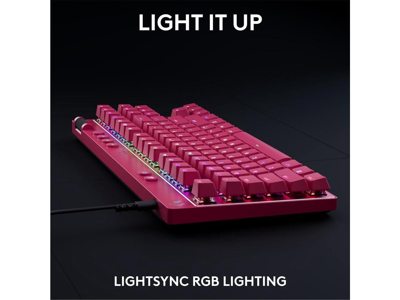 Logitech Pro X TKL RAPID Tenkeyless Wired Gaming Keyboard, Magenta 920-013133