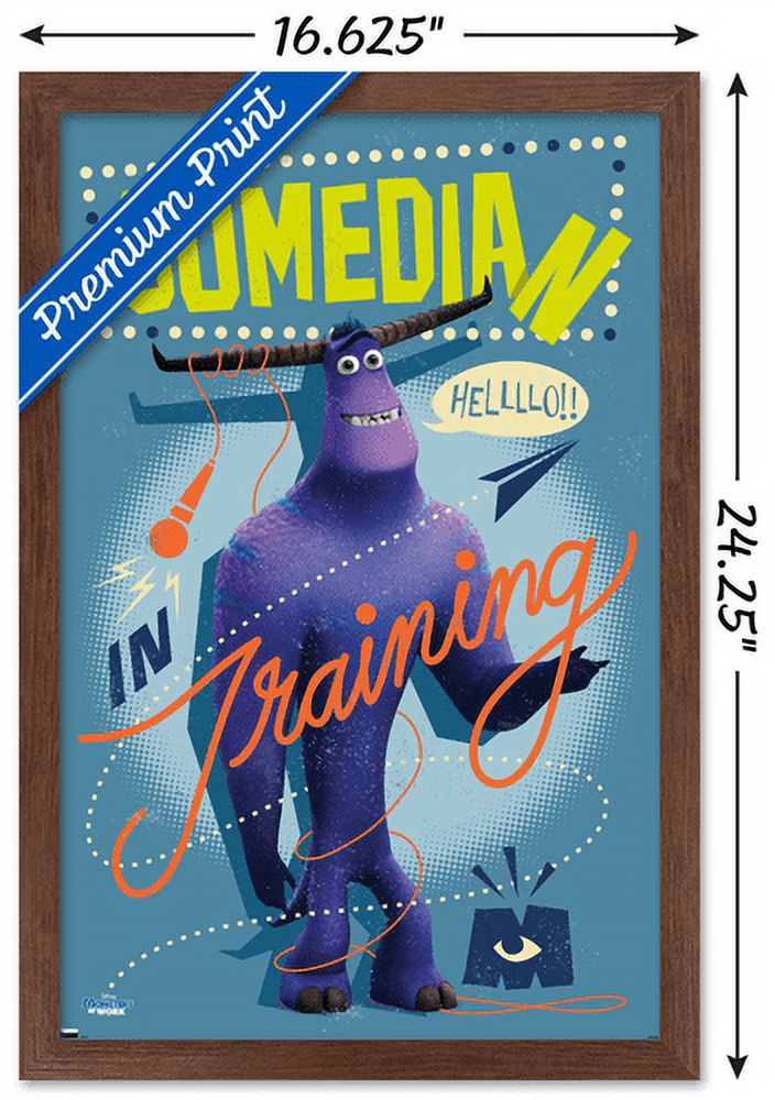 Disney Monsters at Work - Comedian Wall Poster, 14.725" x 22.375", Framed