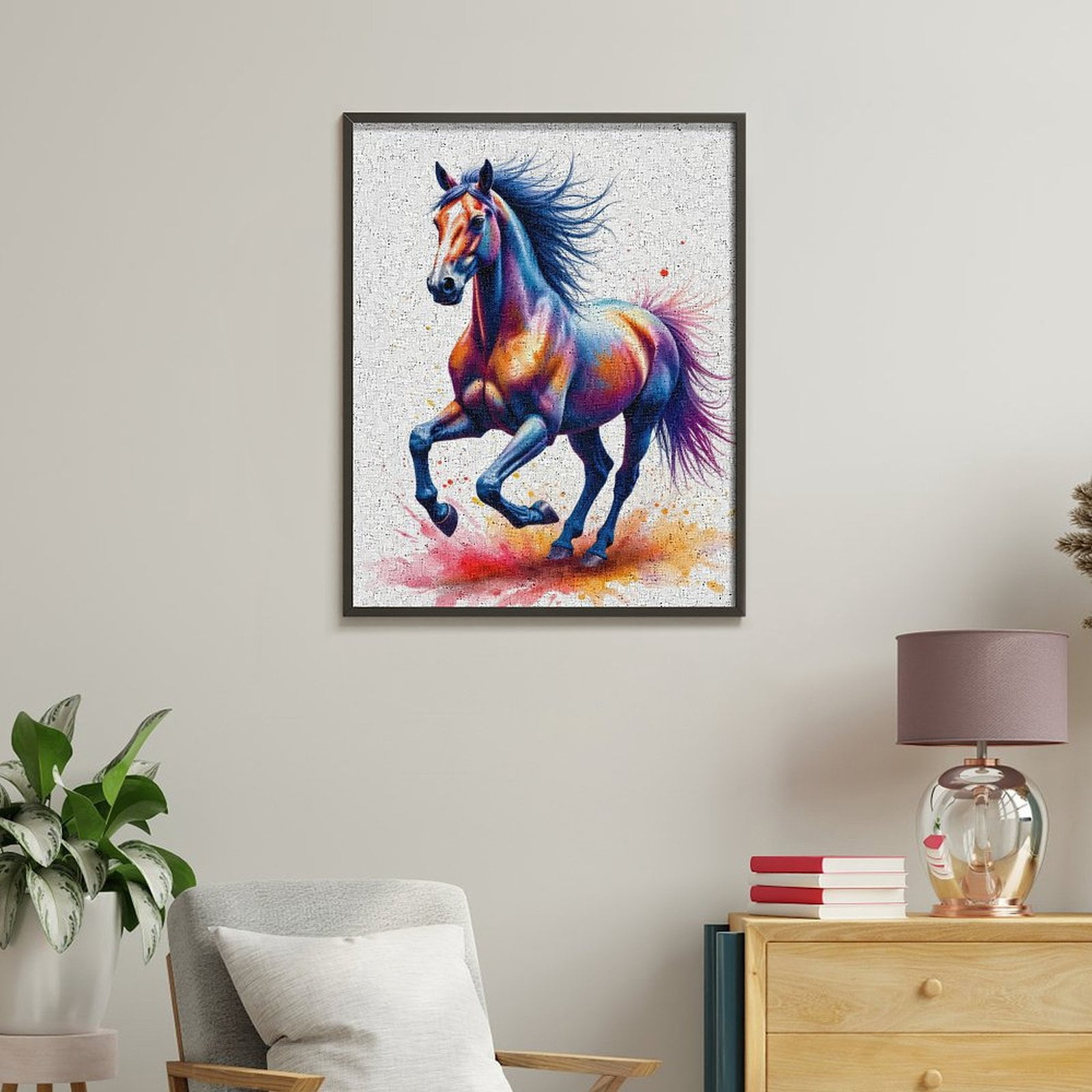 Paint By Numbers Kit for Adults Beginner - DIY Vibrant Abstract Horse Art Paint Canvas Painting Kits for Adults, Frameless Paint By Number for Adults for Home Wall Decor 16x20 Inch