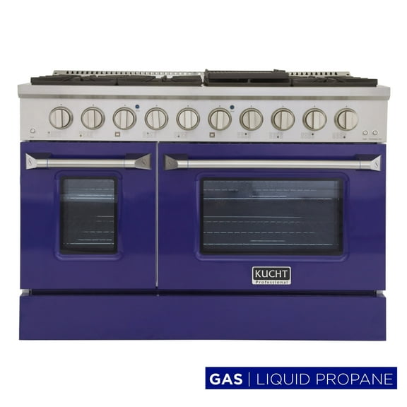 Kucht Professional 48" Stainless Steel Propane Gas Range in Silver/Blue