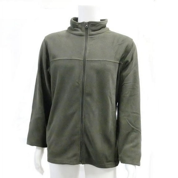 Full Zip Men's Long Sleeve Fleece Jacket in Green - 2XL