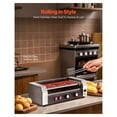 thumbnail image 4 of Hot Dog Roller 12 Capacity - Stainless Steel Roller Grill - 750W Electric Hot Dog Cooker with Temp Control & Drip Tray - Commercial/Home Use, 4 of 8