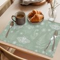 thumbnail image 3 of Sage Green Butterfly Botanical Placemats Set of 2 Summer Plants Line Art Place Mats Indoor Wipeable Table Mats Washable Cloth Dining Table Placemats for Kitchen Holiday Party Home Decor 13x19 Inch, 3 of 9