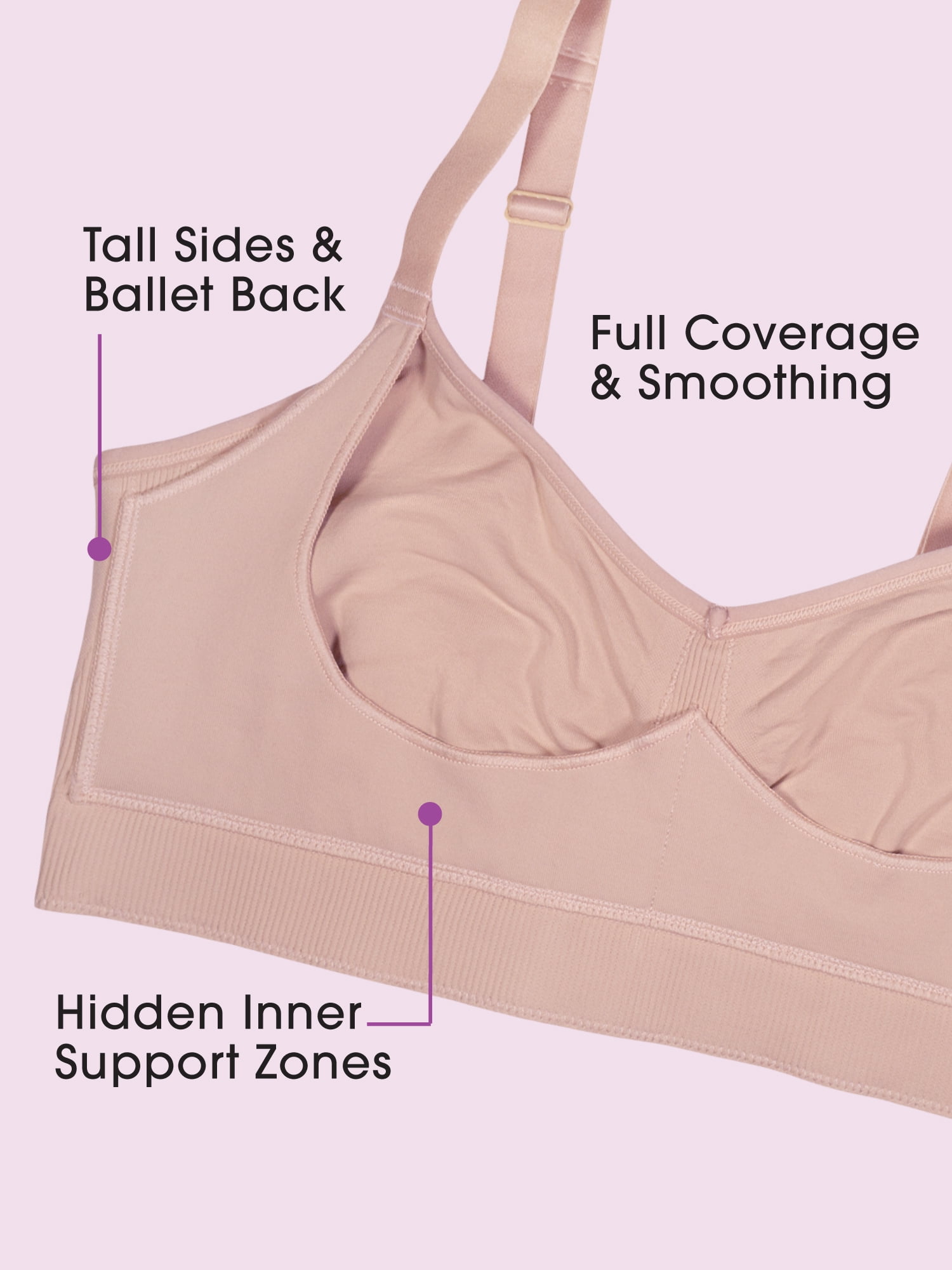 Fit for Me by Fruit of the Loom Women's Supportive Seamless Wirefree Bra, Style FT979, Sizes L to 4XL