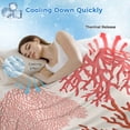 thumbnail image 3 of Red Coastal Cooling Blanket,Lightweight Breathable Summer Throw Blanket with Double Sided Cold Effect,Vintage Coral Ocean Modern Sea Abstract Picnic Blankets Bed Sheet for Hot Sleepers 60"x80", 3 of 8