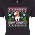 thumbnail image 4 of Inktastic Merry Christmas Sloth and Llama Ugly Sweater Style Women's T-Shirt, 4 of 5