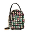 thumbnail image 7 of FORMRS Crossbody Bag for Women Quilted Travel Shoulder Cell Phone Purse with Chain Strap Handbag, Green Block Pattern, 7 of 7