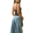 thumbnail image 3 of Fortune Camisole en Dentelle Florale Transparente pour Femmes, Crop Top Sans Manches Ajusté, 3 of 7