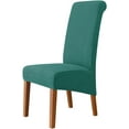 thumbnail image 1 of Large Chair Covers for Dining Room, Geometric Jacquard Slipcover for Large Dining Chair, Soft Stretch Washable Removable Parsons Chair Protector,Set of 6,Jade Green, 1 of 7