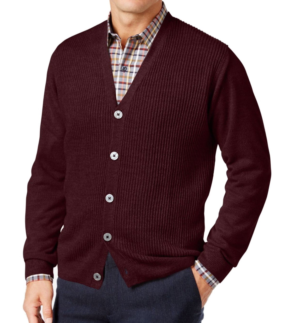 ribbed cardigan men