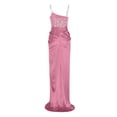 thumbnail image 5 of DailyTrove Women's One-Shoulder Split Maxi Dress-Floor-Length-Chiffon-for Prom/Evening Event-Flowy Split, 5 of 6