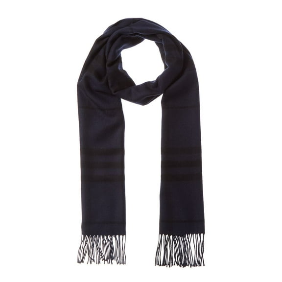 Burberry Check Wool Scarf, Blue
