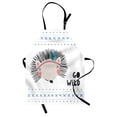 thumbnail image 1 of Scandinavian Apron, Hand Drawn Hedgehog with Go Wild Lettering Words Tribal Feathers Design, Unisex Kitchen Bib with Adjustable Neck for Cooking Gardening, Adult Size, Multicolor, by Ambesonne, 1 of 4