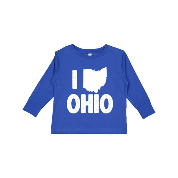 Inktastic I Love Ohio with State Silhouette Boys or Girls Long Sleeve Toddler T-Shirt
