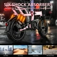 thumbnail image 3 of Folding Electric Bike, Electric Bicycle with 48V 14AH Removable Battery, Folding Electric Bike for Adults Teens,14'' Ebike Urban City with 700W Motor, 10 Shock Absorptions,Pink, 3 of 7