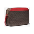 thumbnail image 4 of Michael Kors Women's Jet Set Large Logo Crossbody Bag In SIG. Brown/Red, 4 of 4