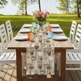 thumbnail image 3 of Coffee Table Runner 70 Inches Long,Beige Farmhouse Retro Beans Latte Tea Cup Funny Cotton Linen Table Runners Dresser Scarves,Decorative Tabletop Scarf Furniture Cover for Home Dinner Party 13"x70", 3 of 8