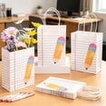 thumbnail image 5 of Teacher Appreciation Bags, SchooI Bag with Handles Pencil Notebook Line, End of Year Gift Bags for Graduation Retirement Wrapping, 5 of 8