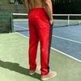 thumbnail image 5 of Maplenight Men's Athletic Track Pants with Side Striped Straight Leg Drawstring Elastic Waist Pant Relaxed Fit Open Bottom Sport Pant for Running Workout, 5 of 8