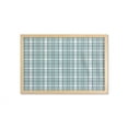 thumbnail image 1 of Abstract Wall Art with Frame, Plaid Check Pattern with Diagonal Hatched Crossing Stripes and Squares, Printed Fabric Poster for Bathroom Living Room, 35" x 23", Mint Green Dark Teal, by Ambesonne, 1 of 2