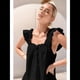 thumbnail image 4 of Conjunto de Pijama de Algodón de Dos Piezas para Mujer, con Volantes y Pantalones Cortos Informales, para Verano. Negro S, 4 of 8