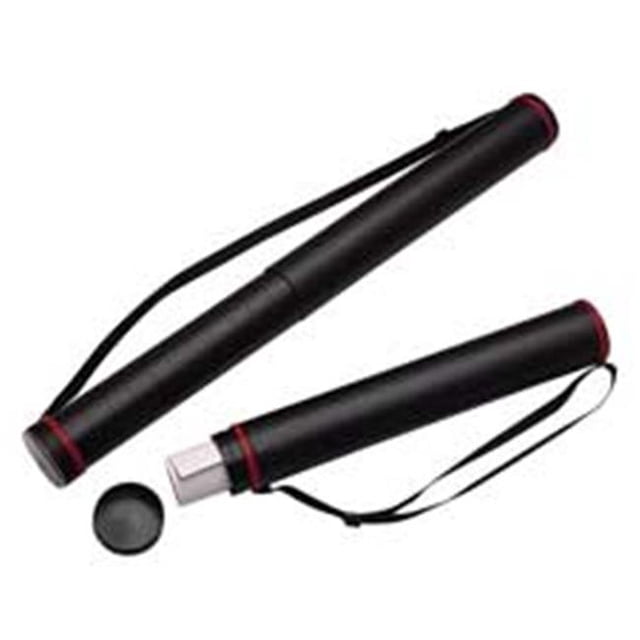 Telescoping Document Tube- w-Strap- Adjustable 43in.- 3in. Dia- BK