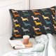 thumbnail image 4 of Fotbe Plaid Dachshund Funda de Almohada Decorativa Estilo Occidental, Lujo en Algodón, Fundas para Almohadas King, Cojín Estampado para Decoración del Hogar-14"x20", 4 of 6