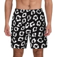 thumbnail image 2 of Picia Black Leopard pattern Mens Swim Trunks with Compression Liner Stretch Beach Shorts Quick Dry with Zipper Pockets No-Chafing Board Shorts-X-Large, 2 of 9