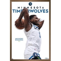 NBA Minnesota Timberwolves - Anthony Edwards Feature Series 24 Wall Poster, 14.725" x 22.375" Framed