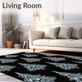 thumbnail image 2 of ODIKA 2'x3' Machine Washable Non-Slip Area Rug, Seasonal Fir Tree Print Anti Slip Floor Duo Neutral Palette High Traffic Rug, Black, 732725, 2 of 7
