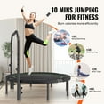 thumbnail image 6 of VEVOR Foldable Mini Trampoline, 52 Inch Fitness Rebounder, Max Load 450lbs Exercise Trampoline, Stable & Quiet Trampoline with 4 Level Height Adjustable Foam Handle, for Adults Indoor/Garden Workout, 6 of 9