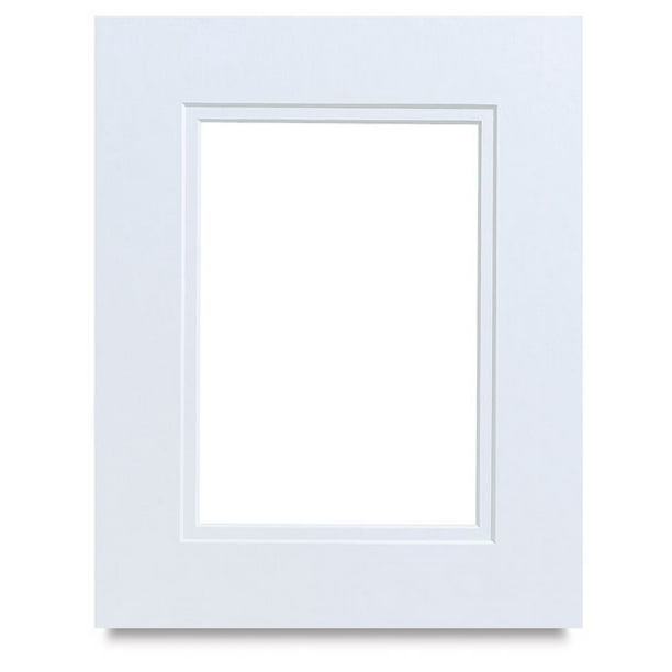 White on White Double Photo Mat 20x20 for 8x8 Photos Fits 20x20 Frame