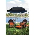 thumbnail image 3 of 7.5 Hex Home Garden Umbrella 6 Rib Crank White with Teal Vinyl Coated Weave Canopy, 3 of 4