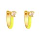 thumbnail image 1 of New Neon Color Enamel Hoop Earring Love Heart Shape Zirconia--Yellow|Model code6435 Yellow, 1 of 4