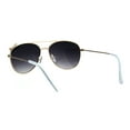 thumbnail image 4 of Girls Kids Size Ribbon Jewel Trim Pilots Metal Rim Sunglasses Gold White Smoke, 4 of 4