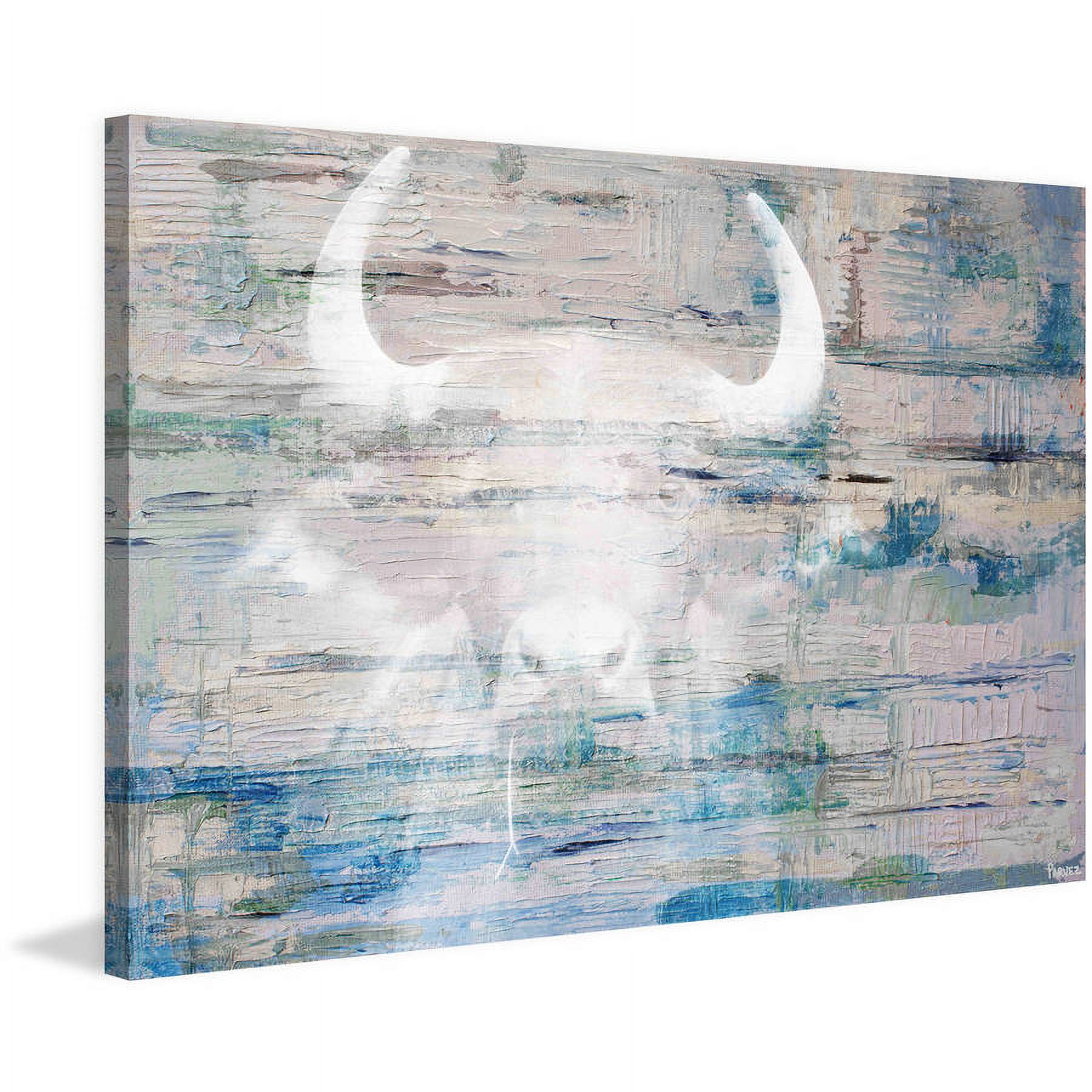 "White Bull Shadow" Painting Print on Wrapped Canvas