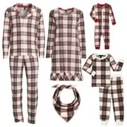 Derek Heart Notch Plaid Collar Family Matching Pajamas Set