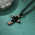 thumbnail image 6 of Metaljc Stainless Steel Cross Pendant Necklace for Men, 24" Chain, Religious Jewelry Gift Set, 6 of 10