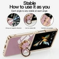 thumbnail image 6 of Allytechgroup Galaxy Z Flip 7 Case with Ring Holder, Plating PC Stylish Slim Fit Shell Stand Cover Anti-Scratch Drop Protection Lightweight Phone Case for Samsung Galaxy Z Flip 7, Pink, 6 of 10