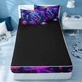 thumbnail image 4 of Erosebridal Ocean Jellyfish Zipper Twin Comforter Sets with Fitted Sheet and 2 Pillowcases, Sea Animal Zipper Bedding Set, Black Reversible, 4 of 7