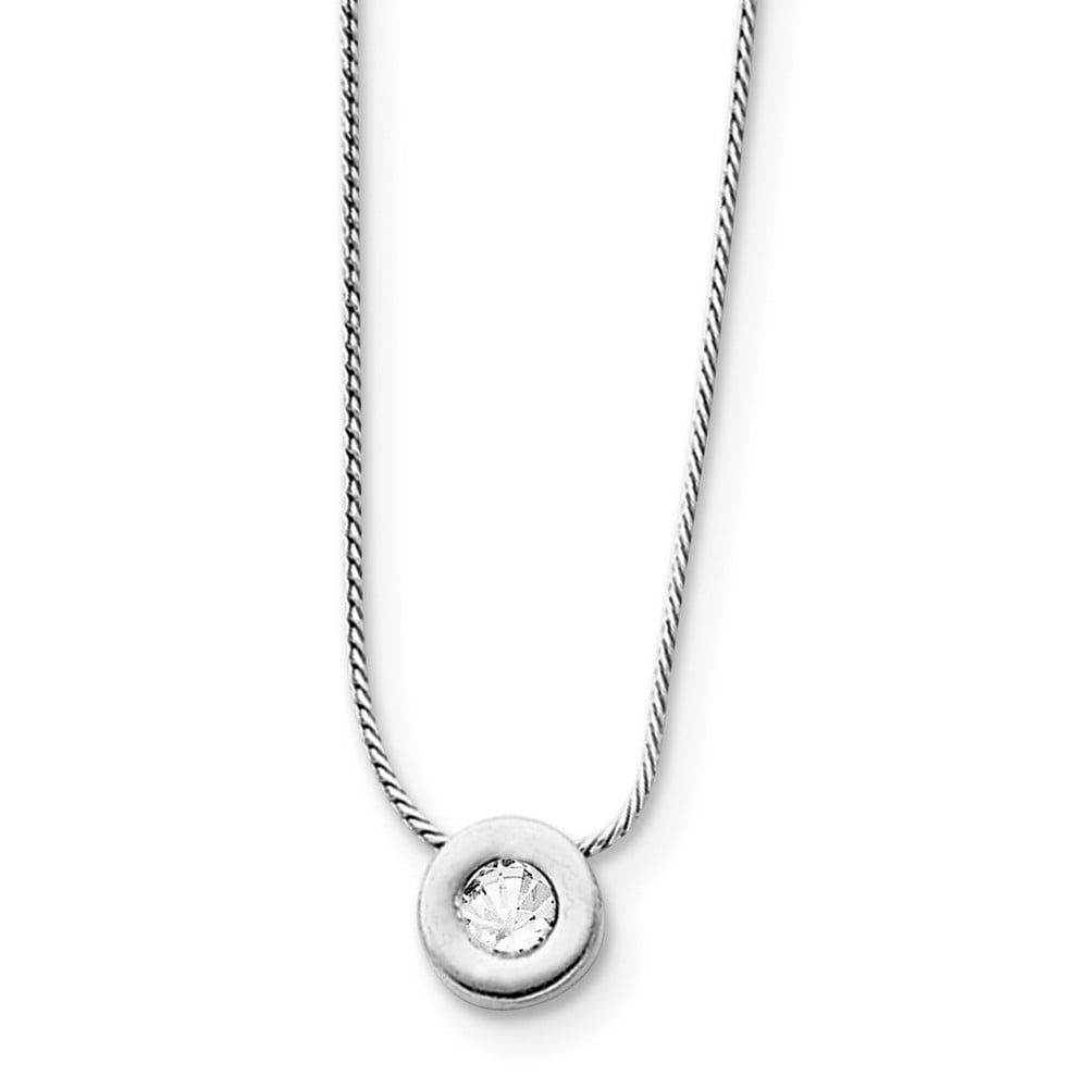 Necklace with Pendant Sterling Silver CZ Charm Pendant Necklace, 16