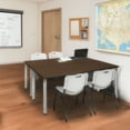 thumbnail image 2 of Romig Trek 66 x 24 in. Training Table- Neo Walnut Top, Chrome Legs & 2 M Stack Chairs- Grey, 2 of 7