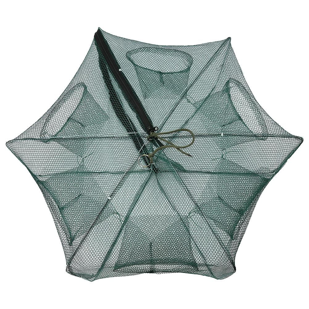 Peahefy 6/12 Holes Automatic Fishing Net Shrimp Cage Nylon Foldable