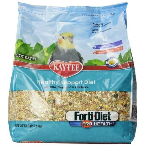 Kaytee Forti Diet Pro Health with Safflower Cockatiel Bird Food, 5 Lb