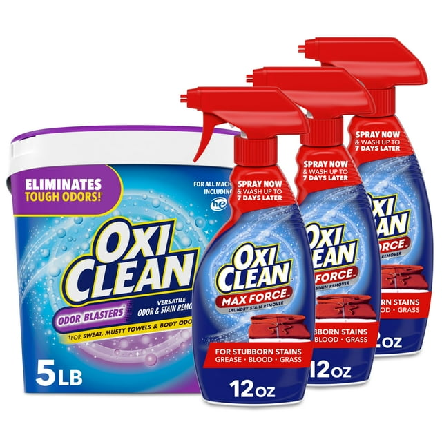 OxiClean Odor Blasters 2,3 kg + Spray Max Force 355 ml, paquete de 3